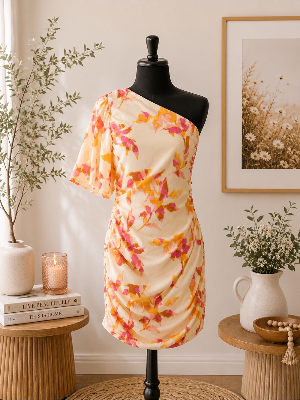 ONLY One-Shoulder Floral Cocktail Dress NWT